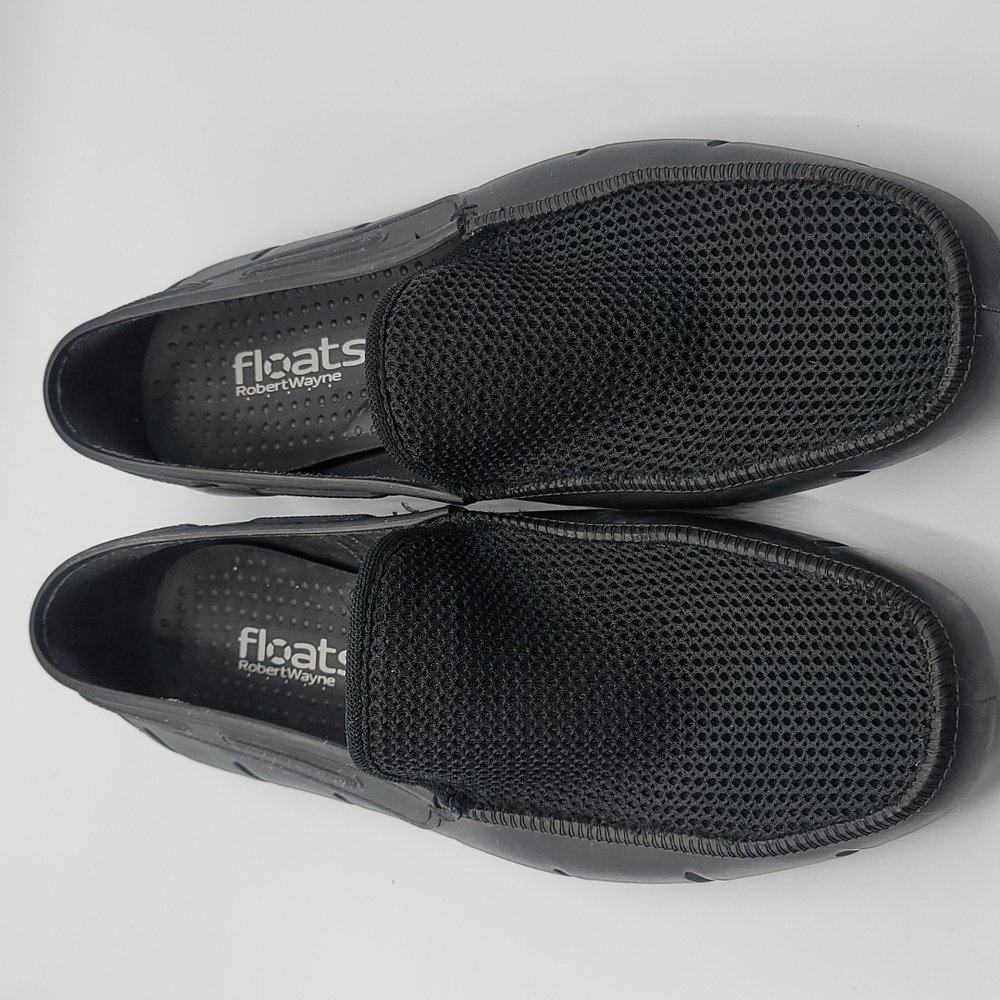 FLOATS BY ROBERT WAYNE SLOOP MESH/RUBBER WATER BOAT LOAFERS BLACK MENS 11D